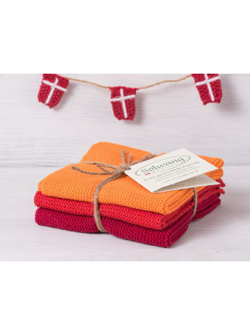 Solwang Wischtuch Orange Rot Dunkelrot Kombi 3er Set