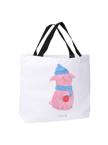 Mr. & Mrs. Panda Strandtasche Schwein Glühwein ohne Spruch in Weiß