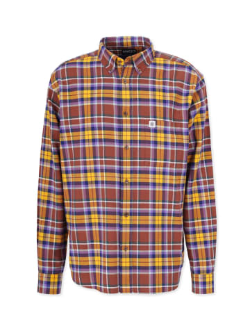 HONESTY RULES Shirt " Flannel Check " in dark-purple-mustard