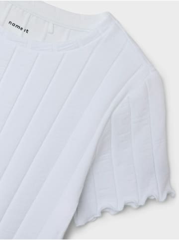 name it Shirt 2er-Set Längsstreifenmuster Rundhals Kurzarm in Weiß
