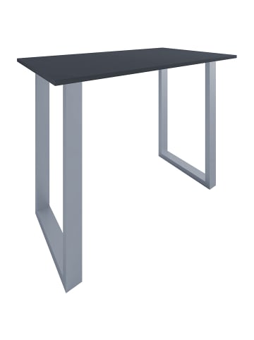 ebuy24 Bartisch Xona silberfarben Anthrazit 140 x 80 cm