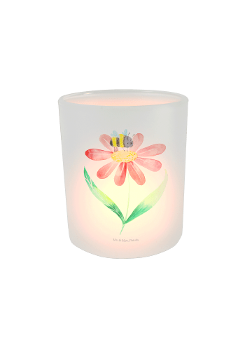 Mr. & Mrs. Panda Kerzen Windlicht Hummel Blume ohne Spruch in Transparent