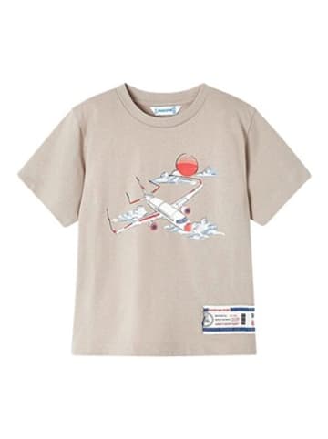 Mayoral T-Shirt Flugzeug in Beige