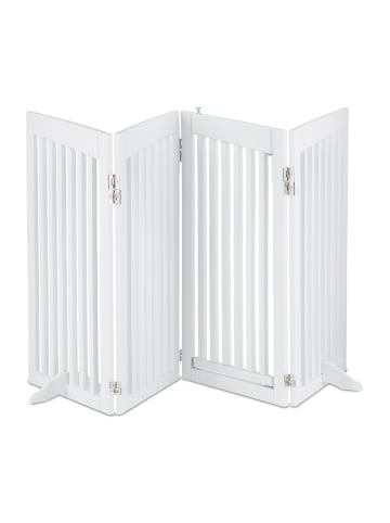 relaxdays Absperrgitter in Weiß - (B)206 x (H)92 x (T)30 cm
