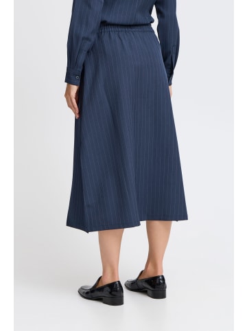 b. young BYMMIDDE LONG SKIRT - LIGHT WOVEN Loose fit in Navy Pinstripe Mix