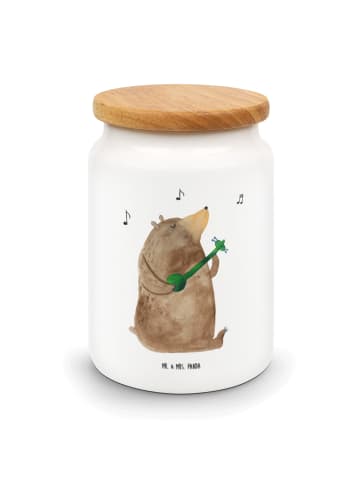 Mr. & Mrs. Panda Vorratsdose Bär Gitarre ohne Spruch in Weiß