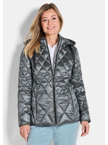 GOLDNER Kurzgröße:  Steppjacke mit Rautenmuster in graugrün