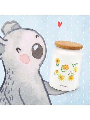 Mr. & Mrs. Panda Teedose Sonnengruß Design ohne Spruch in Weiß