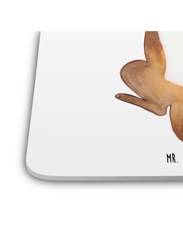 Mr. & Mrs. Panda Tischuntersetzer Hund Streicheln ohne Spruch in Weiß