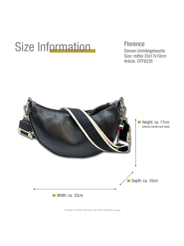 Florence Leder Umhängetasche, Citytasche Florence Tasche schwarz ca. 33cm