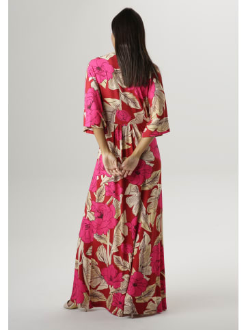 Aniston SELECTED Sommerkleid in rot-beige-pink