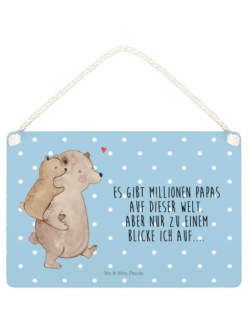 Mr. & Mrs. Panda Schild Papa Bär mit Spruch in Blau Pastell