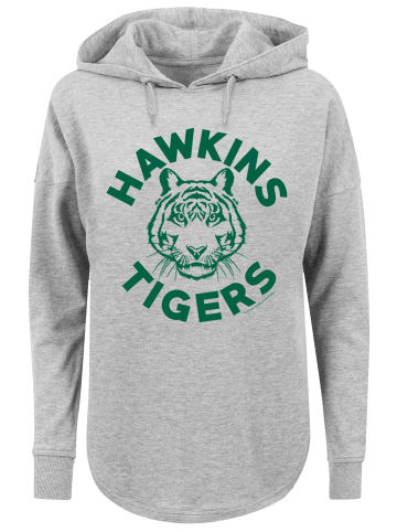 F4NT4STIC Oversized Hoodie Stranger Things Hawkins Tigers Netflix TV Series in grau