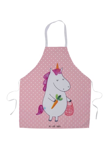Mr. & Mrs. Panda Schürze Einhorn Vegan ohne Spruch in Rot Pastell