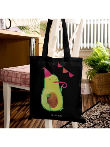 Mr. & Mrs. Panda Tragetasche Avocado Geburtstag ohne Spruch in Schwarz