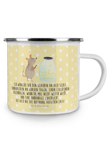 Mr. & Mrs. Panda Kaffeebecher Maus Sterne mit Spruch in Gelb Pastell