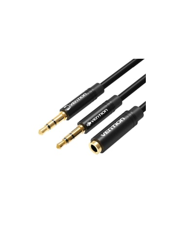 Vention Kabel Audio 2x 3,5mm Stecker auf 3,5mm Buchse 0,3m in Schwarz