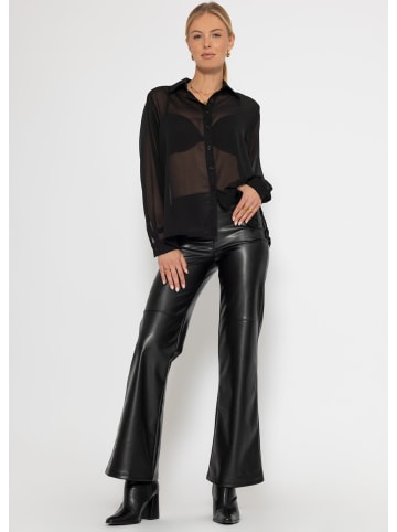 SASSYCLASSY Chiffon Bluse mit Struktur - schwarz in Schwarz