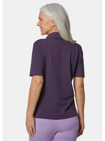 GOLDNER Kurzgröße:  Pikee-Poloshirt in dunkle pflaume