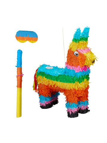 relaxdays 3-tlg. Pinata Set "Esel" in Bunt