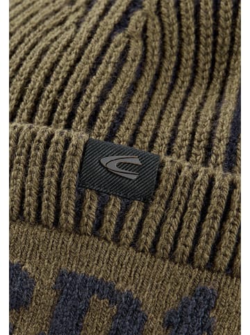 Camel Active Strickmütze mit Schriftzug in Grün