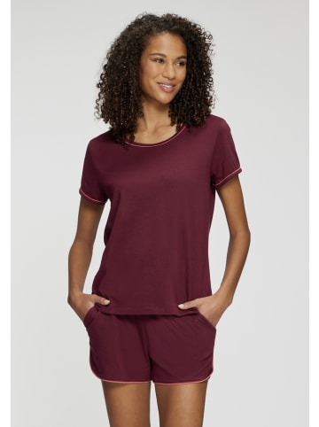 LASCANA Pyjamashorts in bordeaux