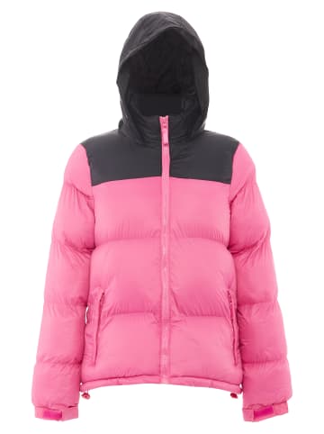 Fumo Damen Wattierte Steppjacke in Rosa Schwarz