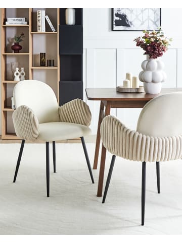 Beliani 2er-Set Esszimmerstuhl AMITY in Beige/Schwarz