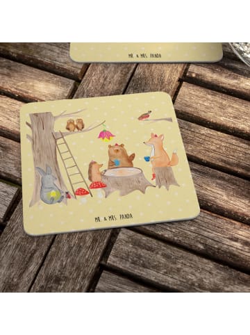 Mr. & Mrs. Panda Tischuntersetzer Waldtiere Picknick ohne Spruch in Gelb Pastell