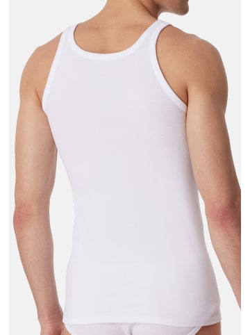 Schiesser Unterhemd / Tanktop Cotton Essentials Feinripp in Weiß