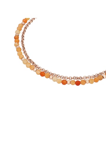 s.Oliver Fußkette Edelstahl, IP Rose in Apricot