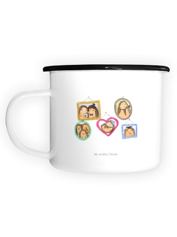 Mr. & Mrs. Panda Emaille Becher Igel Familie ohne Spruch in Weiß