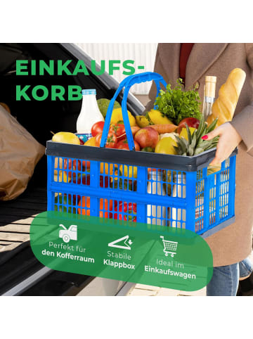 Novaliv Novaliv Klappbox Blau 4er Set - 16L Faltkorb mit Henkeln - Vielseitige in blau