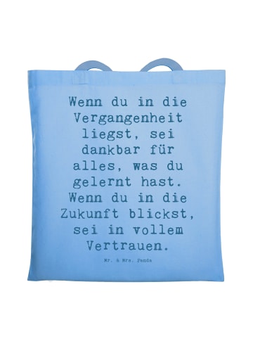 Mr. & Mrs. Panda Umhängetasche Spruch Freude und Vertrauen mit S... in Sky Blue