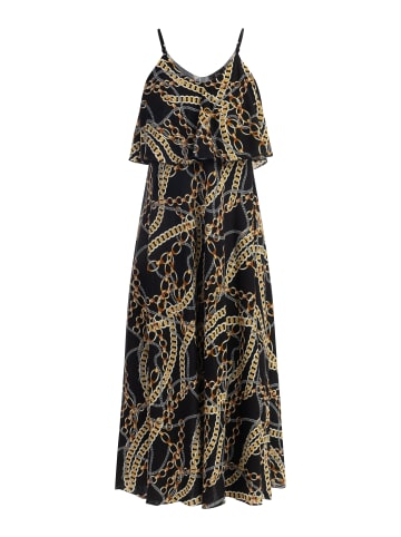 faina Maxikleid Mit Allover-Print in Schwarz