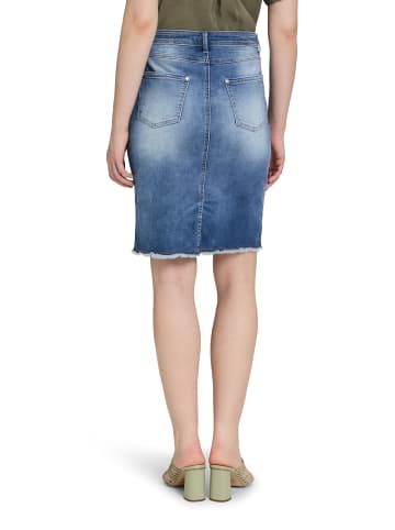 Betty Barclay Jeansrock mit Fransen in Light Blue Denim