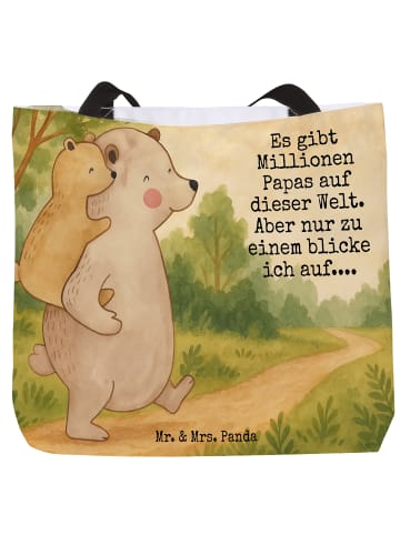 Mr. & Mrs. Panda Shopper Tasche Papa Bär Design mit Spruch in Weiß