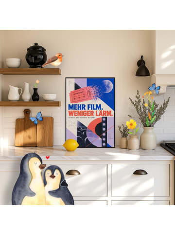 Mr. & Mrs. Panda Plakat Eintrittskarte modern Design mit Spruch in Weiß