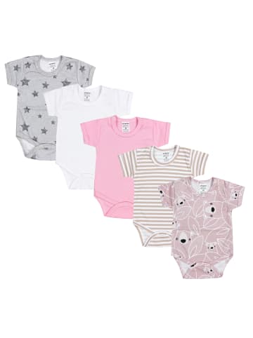 TupTam Mädchen Baby Body Kurzarm 5er Pack in beige/rosa