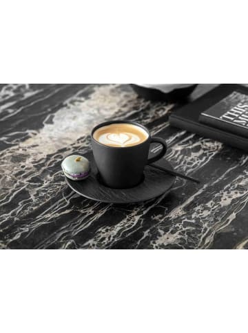 Villeroy & Boch Espressotasse mit Untertasse Manufacture Rock 60 ml / ø 12,1 cm schwarz in schwarz