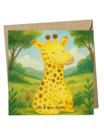 Mr. & Mrs. Panda Deluxe Karte Giraffe Zufrieden Design ohne Spruch in Weiß