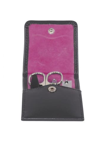 Windrose Merino Moda - Maniküre Set 11 cm in schwarz, innen pink