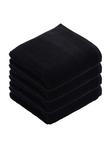Vossen 4er Pack Handtuch in schwarz