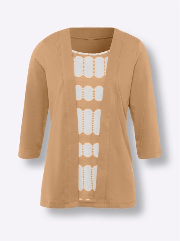 Sieh an! 2-in-1-Shirt in camel