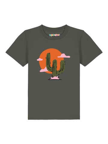 wat? Apparel T-Shirt Kaktus im Sonnenuntergang in Khaki