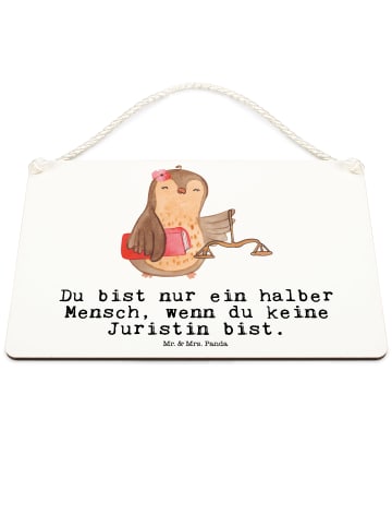 Mr. & Mrs. Panda Deko Wandbild Juristin Herz mit Spruch in Weiß