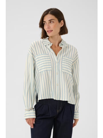 CULTURE Langarm-Hemd CUantomine Casual fit in Blue/white stripe