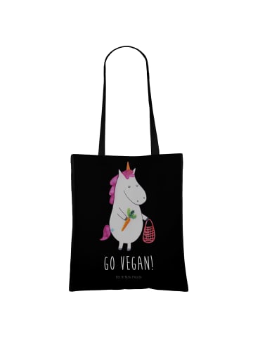 Mr. & Mrs. Panda Stofftasche Einhorn Vegan mit Spruch in Schwarz