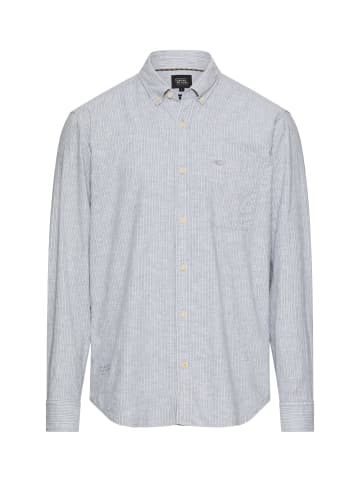 Camel Active Langarmhemd aus Leinenmix in Sturmblau