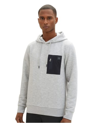 Tom Tailor Sweatshirt QUILTED HOODIE in Grau